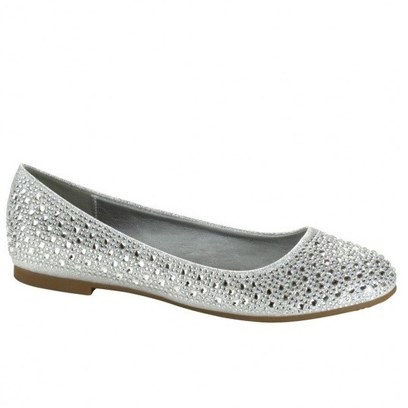 Shoes - Silver Shimmer Flats